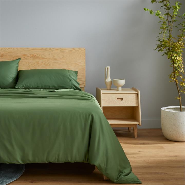 Ecosa Bamboo Bedding - Quilt cover / Single / Olive Green
