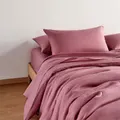 Ecosa Flax Linen Bedding - Pillowcases / Rose / 100% Flax Linen