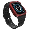Tough On Apple Watch Band with Case Series 7 / 8 / 9 45mm Rugged Protection Black/Red