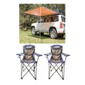 Adventure Kings Awning 2.5x2.5m + 2x Adventure Kings Throne Camping Chair
