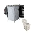 Kings Instant Ensuite Awning Shower Tent + Adventure Kings Portable Camping Toilet