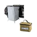 Kings Instant Ensuite Awning Shower Tent + Kings 400GSM Canvas Toiletry Bag