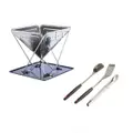 Kings Folding Fire Pit with BBQ Tool Set