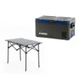 Kings 75L Stayzcool Dual Zone Fridge Freezer + Portable Alloy Camping Table
