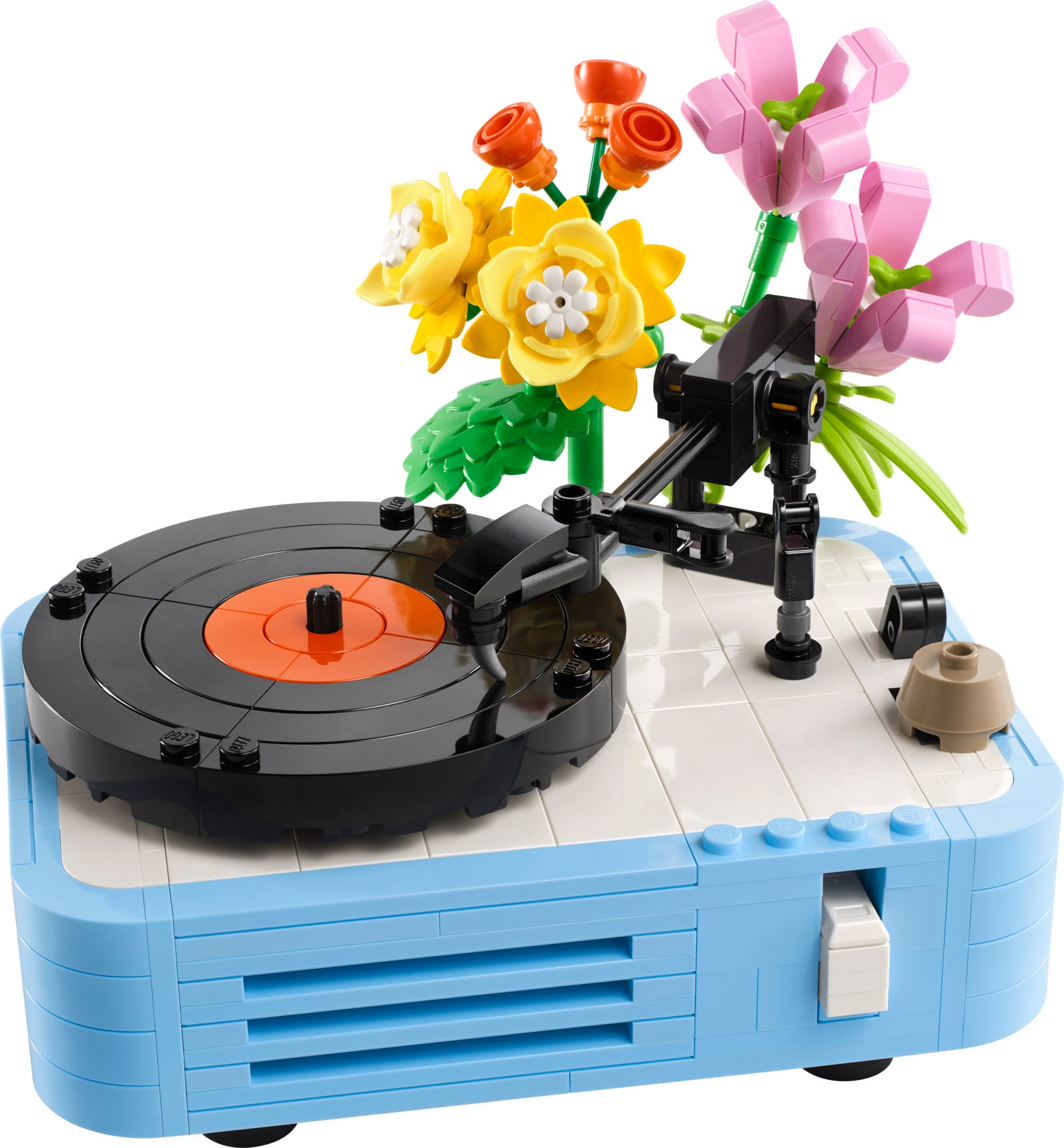 Record Player with Flowers