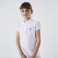 Girls' Scalloped Collar Mini Piqué Polo Shirt