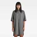 Shirt Dress Short Sleeve - Multi color - Women