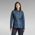Premium 70'S Slim Denim Shirt - Dark blue - Women