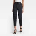 Janeh Ultra High Mom Ankle Jeans - Black - Women