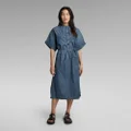 Adjustable Waist Dress - Medium blue - Women