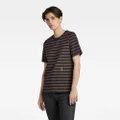 Small Raw Graphic Stripe T-Shirt - Multi color - Women