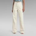 Stray Ultra High Loose Contrast Jeans - White - Women