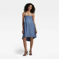 Premium Para Simple Short Dress - Medium blue - Women