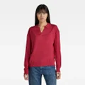 Knitted Polo - Red - Women
