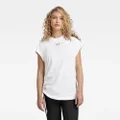 Lash Cap Sleeve Tape T-Shirt - White - Women