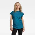 Lash Cap Sleeve Tape T-Shirt - Medium blue - Women