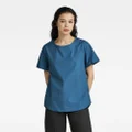 Woven T-Shirt - Medium blue - Women