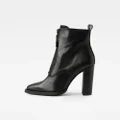 Mysid Mid Leather Zip Boots - Black - Women