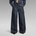Mega Cargo Denim Jeans - Dark blue - Women