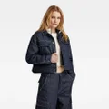 Short Sherpa Jacket Detachable Liner - Dark blue - Women