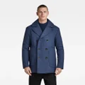 Premium Wool Peacoat - Medium blue - Men