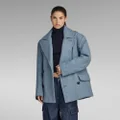 Premium Heavy Wool Oversized Coat - Grey - Women