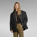 Premium Heavy Wool Oversized Coat - Grey - Women