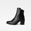 Tacoma II Leather Zip Boots - Black - Women
