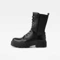 Kafey Performance High Leather Denim Boots - Black - Women