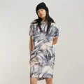 Palm Printed Loose T-Shirt Dress - Multi color - Women