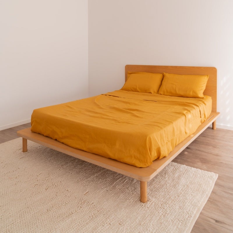 Eva Hemp Linen Sheets - Mustard