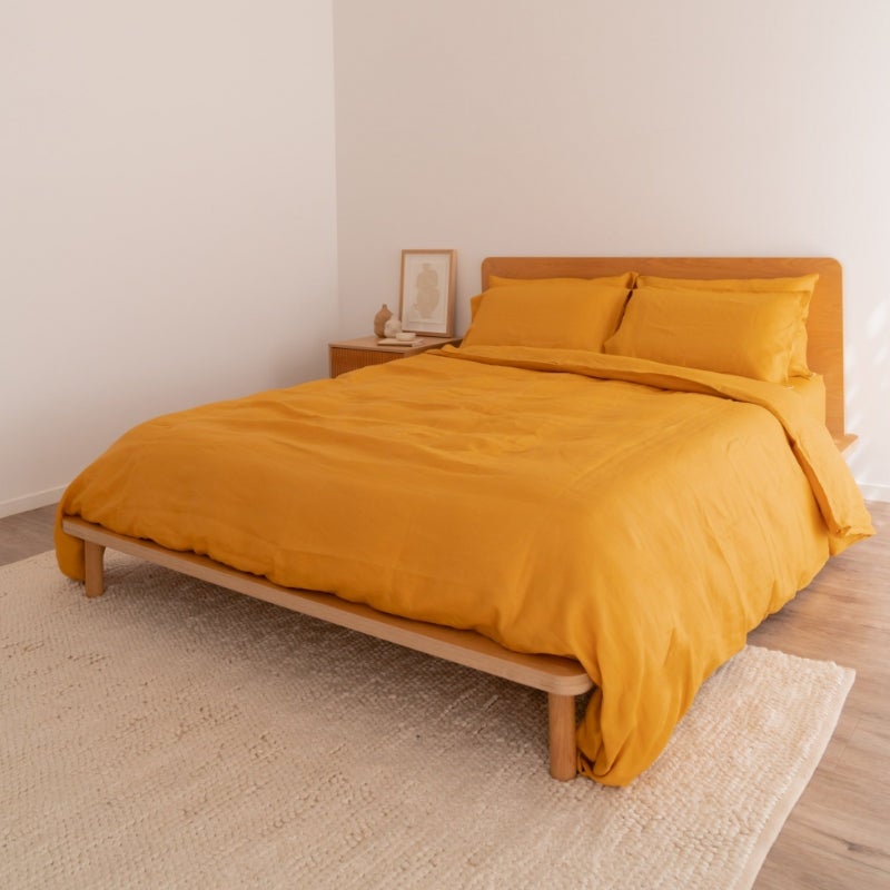 Eva Hemp Linen Sheets - Mustard