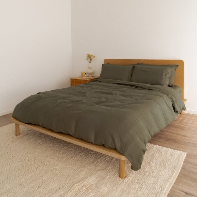 Eva Hemp Linen Sheets - Olive