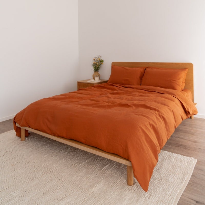 Eva Hemp Linen Sheets - Terracotta