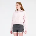 New Balance Women's Tops Athletics Remastered French Terry 1/4 Zip Stone Pink - Size 2XL