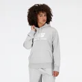 New Balance Women's Essentials Stacked Logo French Terry Hoodie Athletic Grey - Size S