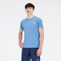 New Balance Men's Impact Run Short Sleeve Heritage Blue Heather - Size M