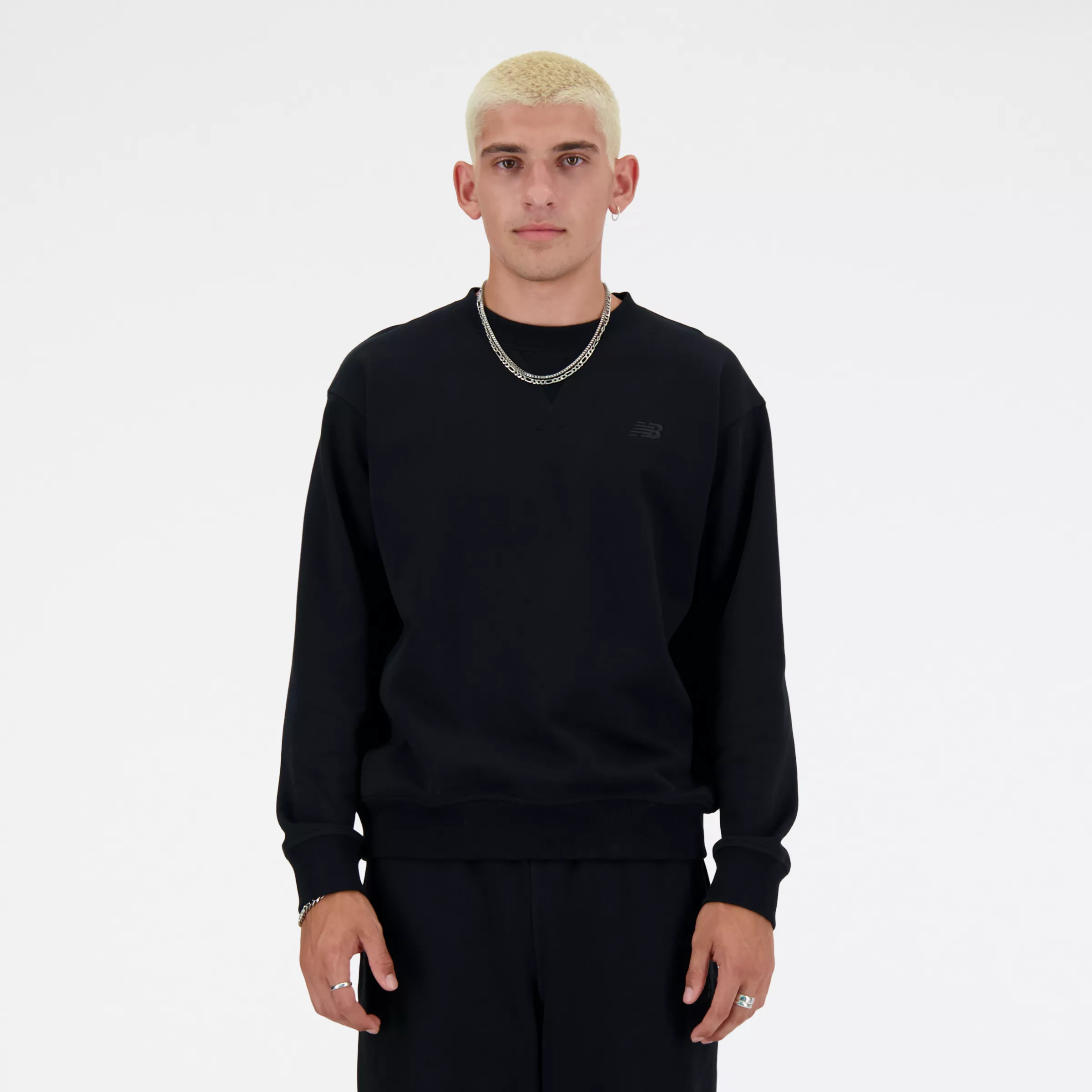 New Balance Men's Athletics French Terry Crew Black/Caviar - Size XL