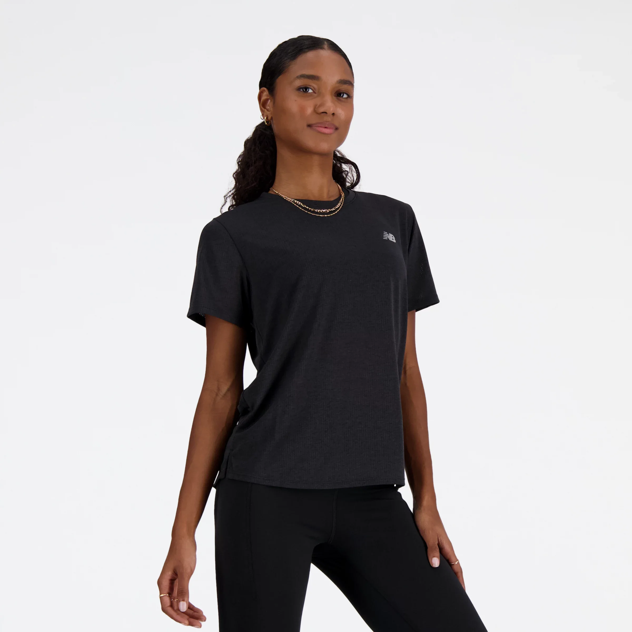 New Balance Women's RC Essential T-Shirt Caviar Heather - Size XL