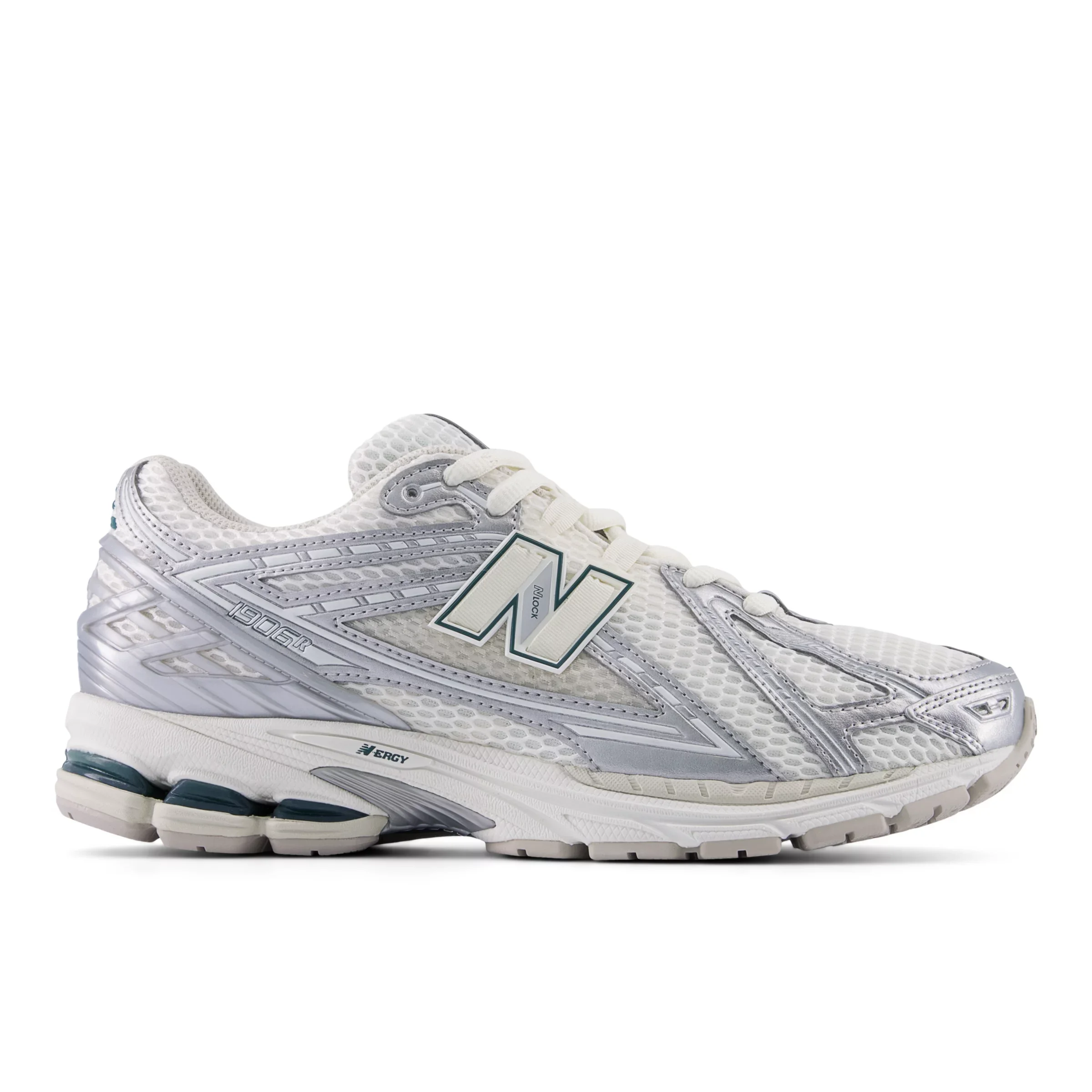 New Balance Unisex 1906R Silver Metallic/Sea Salt/New Spruce - Size 7