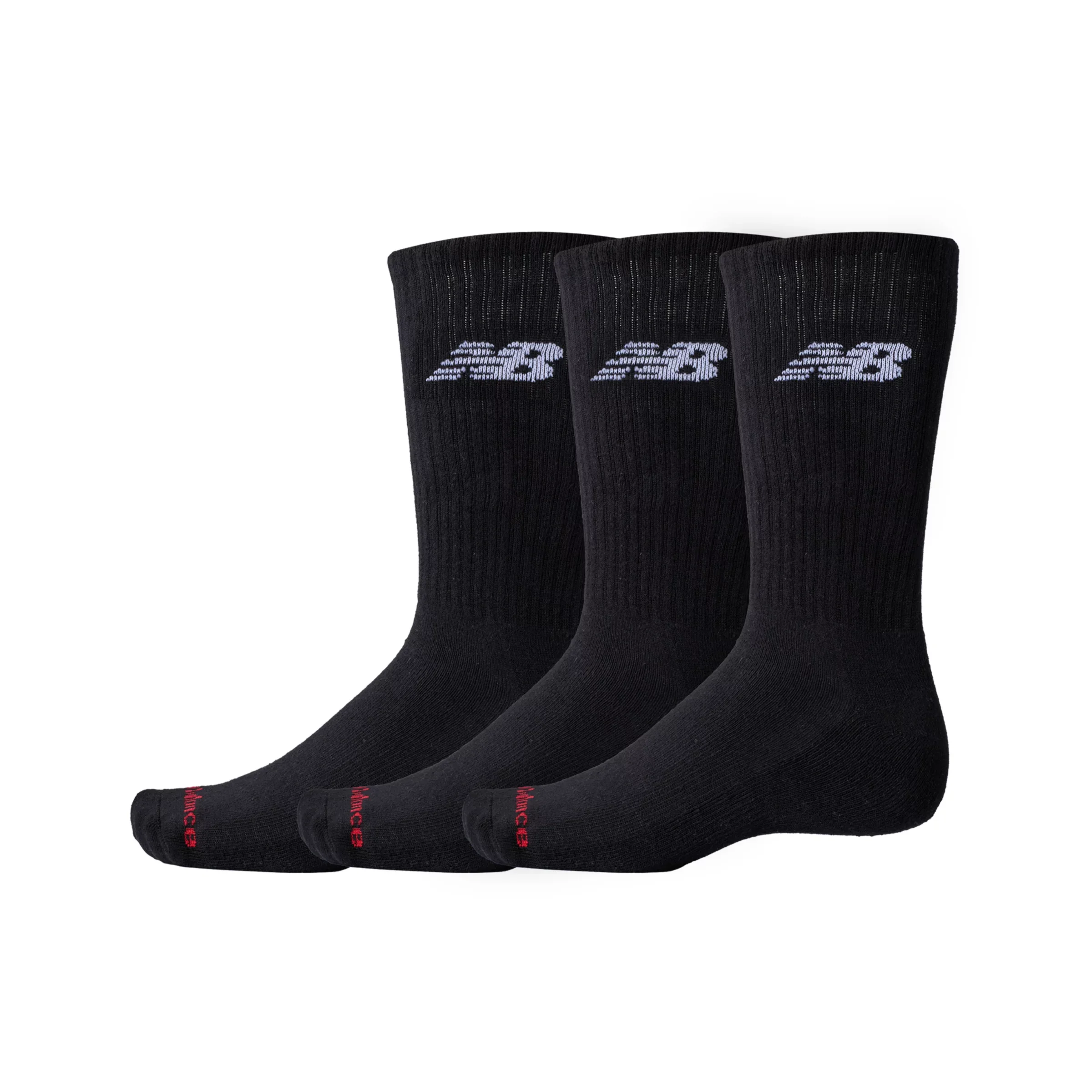 New Balance Unisex Everyday Crew 3 Pairs Black - Size S