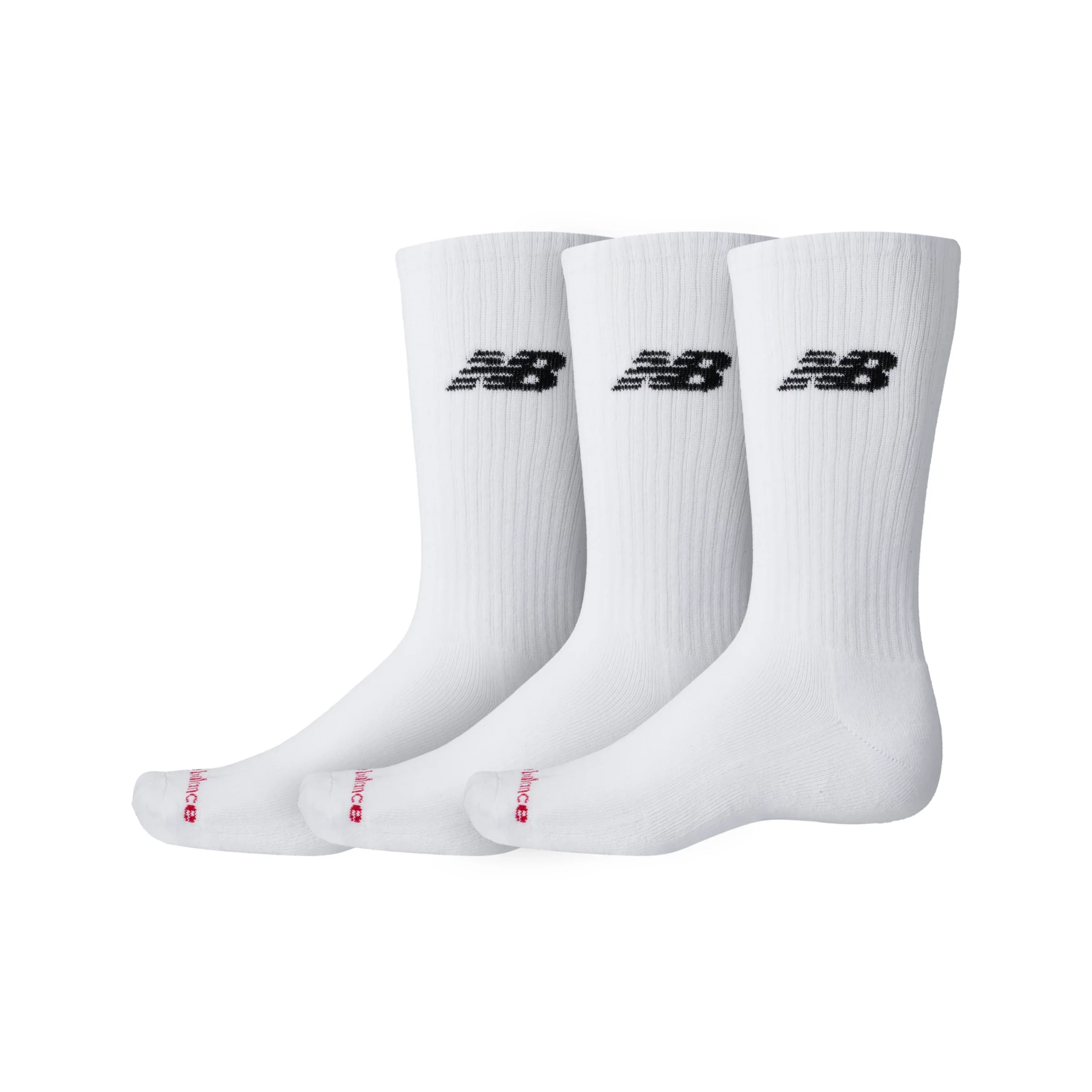 New Balance Unisex Everyday Crew 3 Pairs White - Size S
