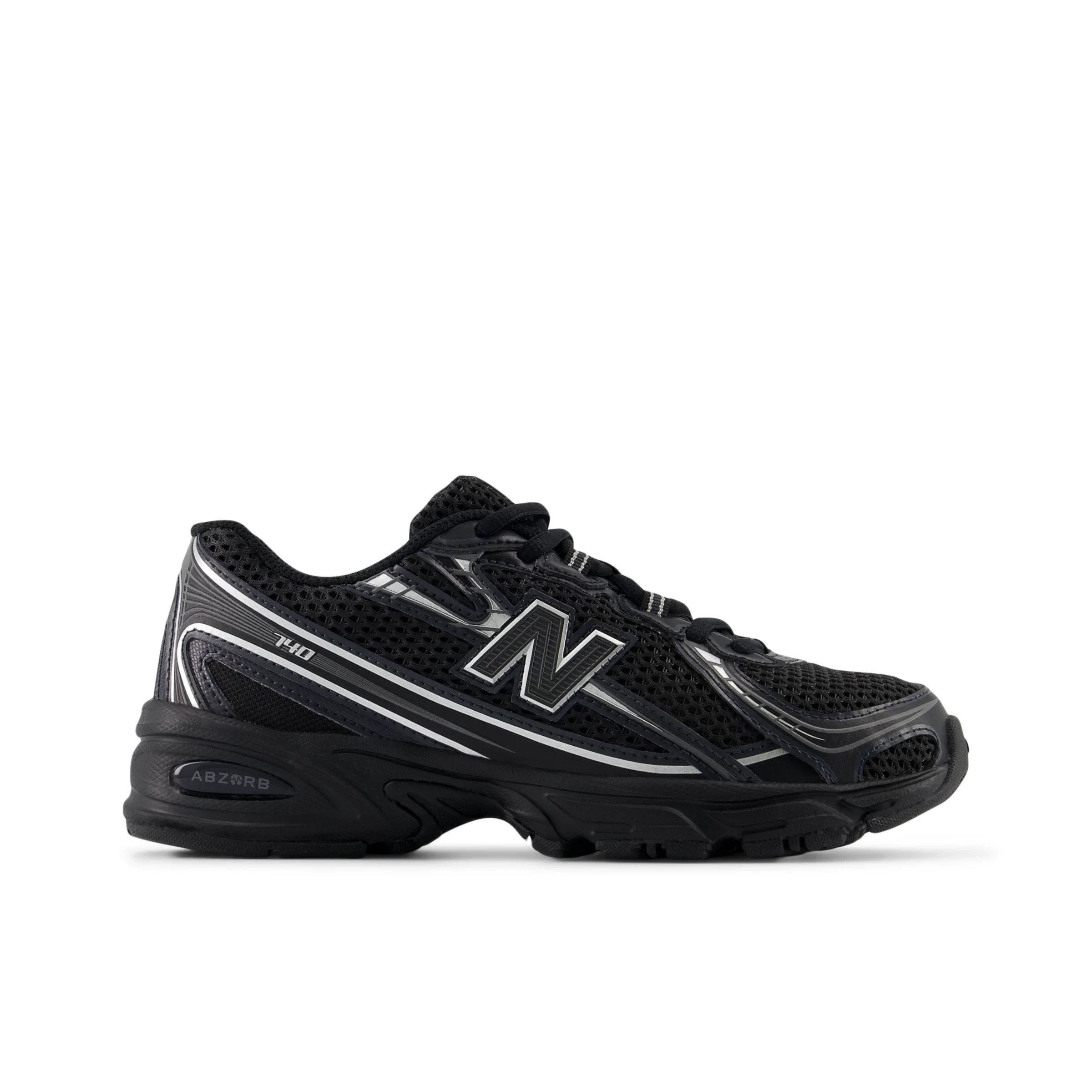 New Balance Kids' 740 Lace Black/Silver Metallic - Size 5