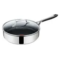 Jamie Oliver by Tefal Kitchen Essentials Non-Stick Stainless Steel Induction Sautepan 25cm + Lid
