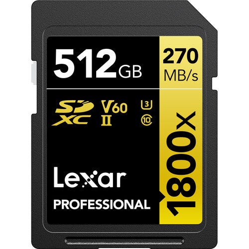 Lexar 512GB SDXC 280mb/s Professional Memory Card