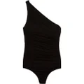 Brigitte one shoulder draped swimsuit - Black