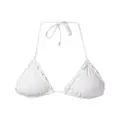 Amir Slama ruffled trim triangle bikini top - White