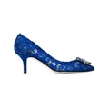 Dolce & Gabbana Rainbow Lace 60mm brooch-detail pumps - Blue