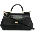 Dolce & Gabbana small Sicily iguana-print top-handle bag - Black