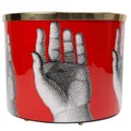 Fornasetti hand print wastepaper basket - Red